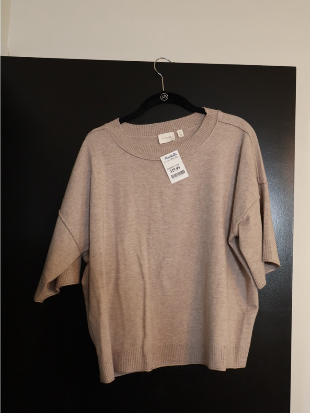 Croton Short Sleeve Knit Sweater in Taupe Beige